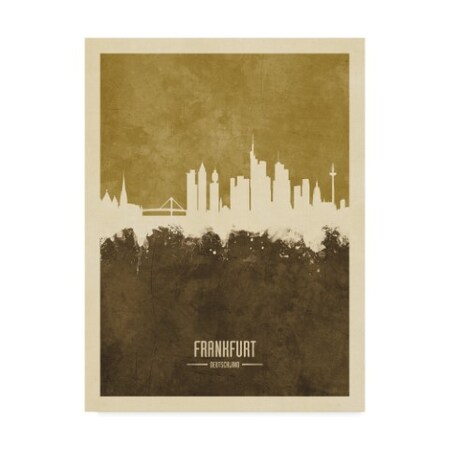 Trademark Fine Art Michael Tompsett 'Frankfurt Germany Skyline Brown' Canvas Art, 18x24 MT02421-C1824GG
